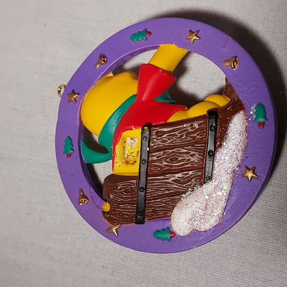 Winnie The Pooh Vintage Hanging Christmas Ornament Winnie The Pooh on Sled - Picture 3 of 4